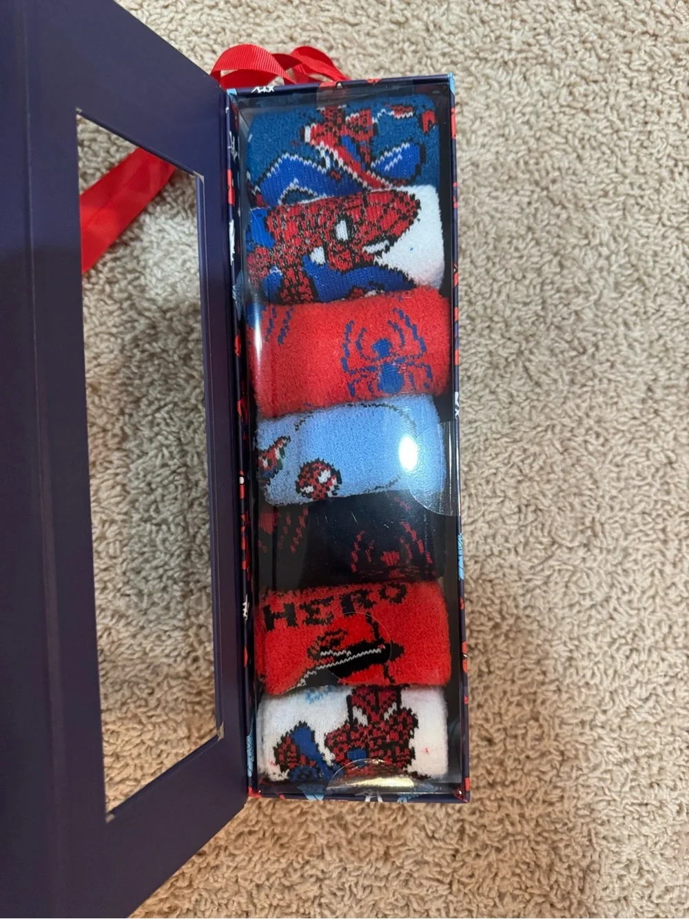 Boy’s Marvel Spider-Man Red, Blue and Black Casual Socks - 7 Days Pack